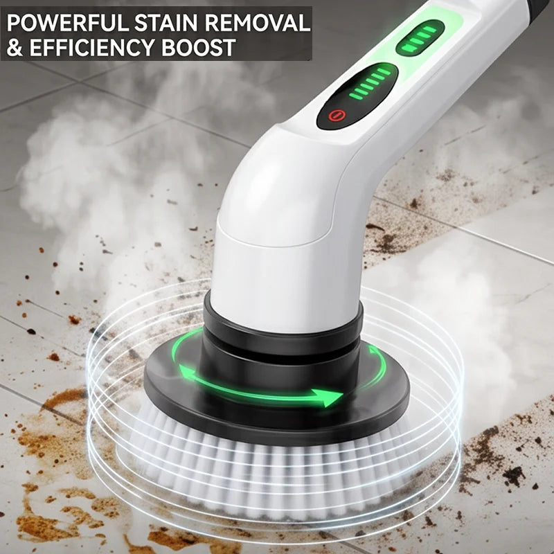 Cordless Electric Spin Scrubber – Multi-Surface Cleaning Brush