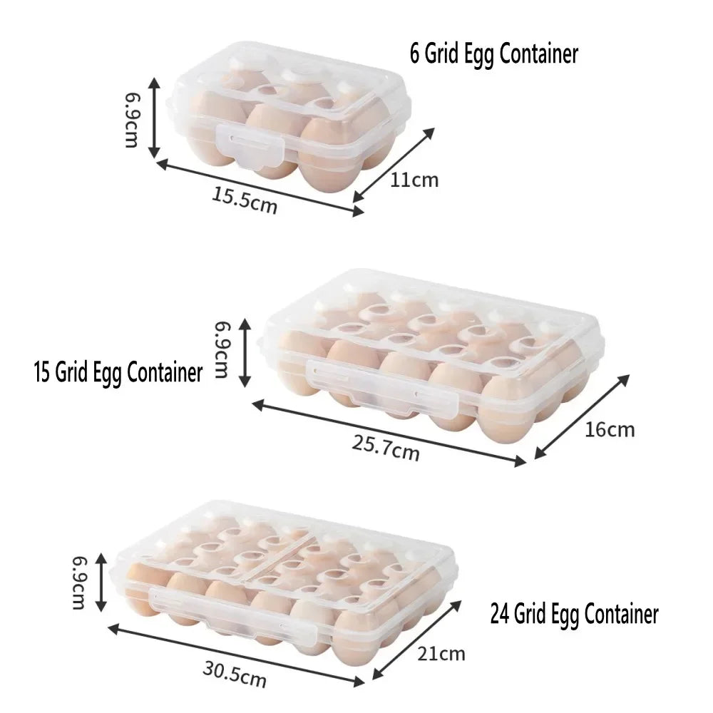 Portable Protective Egg Storage Case with Lid – Refrigerator & Travel Organizer