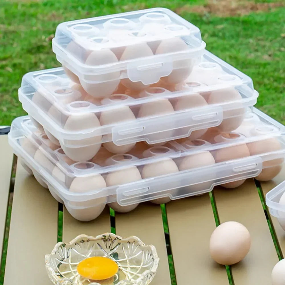 Portable Protective Egg Storage Case with Lid – Refrigerator & Travel Organizer