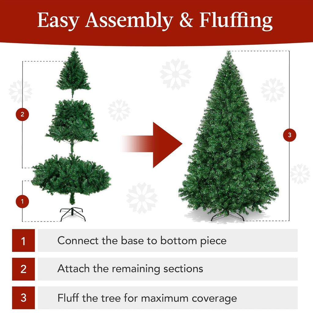 Realistic Artificial Christmas Tree – Full PVC Hinged 5/6/7 Ft