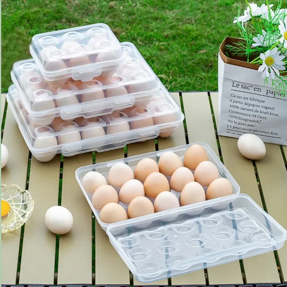 Portable Protective Egg Storage Case with Lid – Refrigerator & Travel Organizer