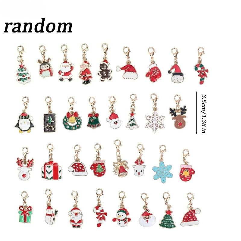 Christmas Alloy Charm Set – Santa, Snowman & Holiday Pendants