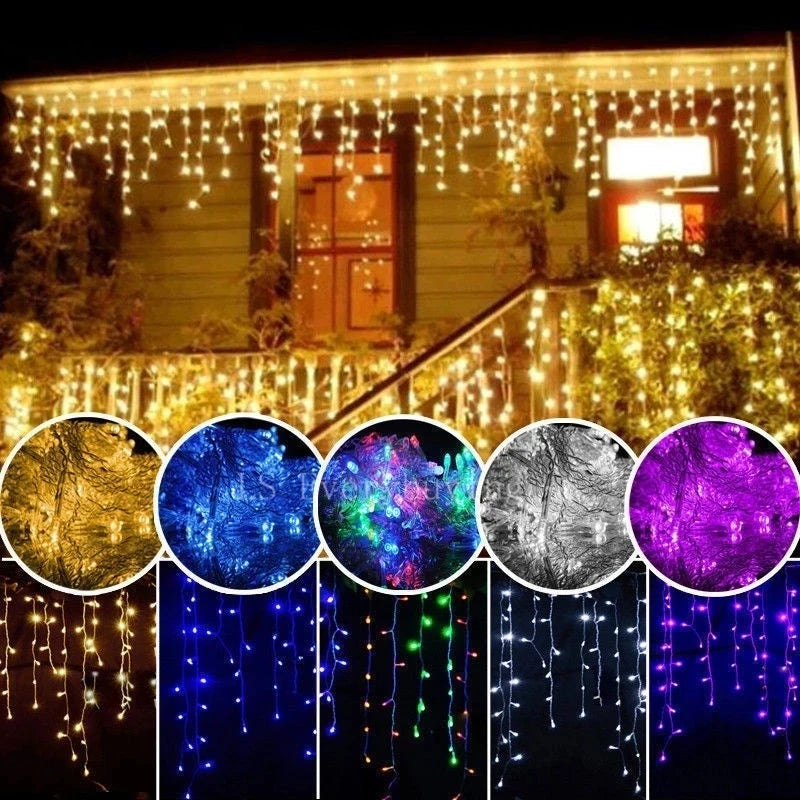 5M LED Icicle String Lights – Outdoor Christmas Curtain Lights