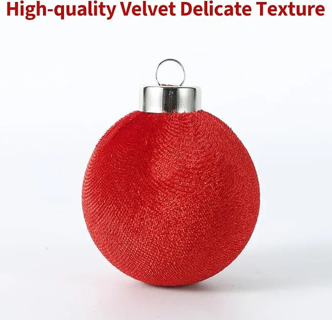 25-Pack Velvet Christmas Ball Ornaments – 6cm Shatterproof Tree Decorations