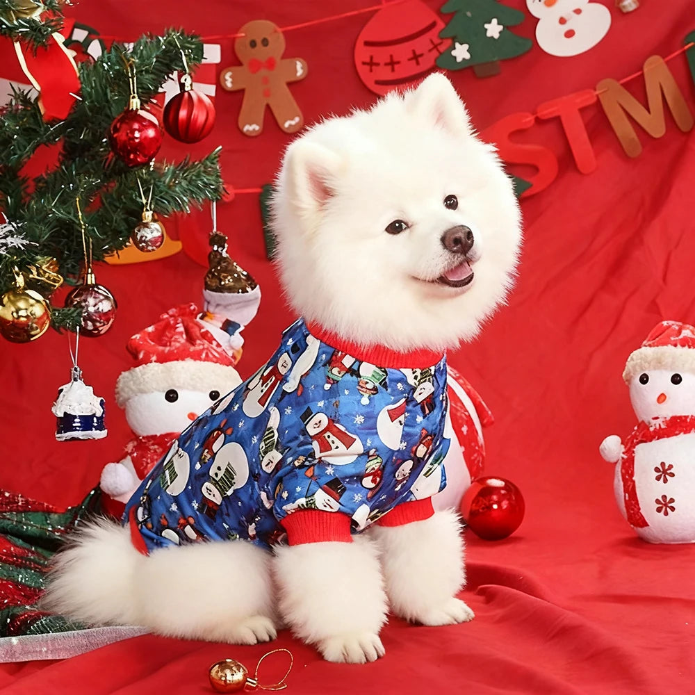 Warm Christmas Dog Pajamas – Cozy Winter Holiday Outfit for Small & Medium Dogs