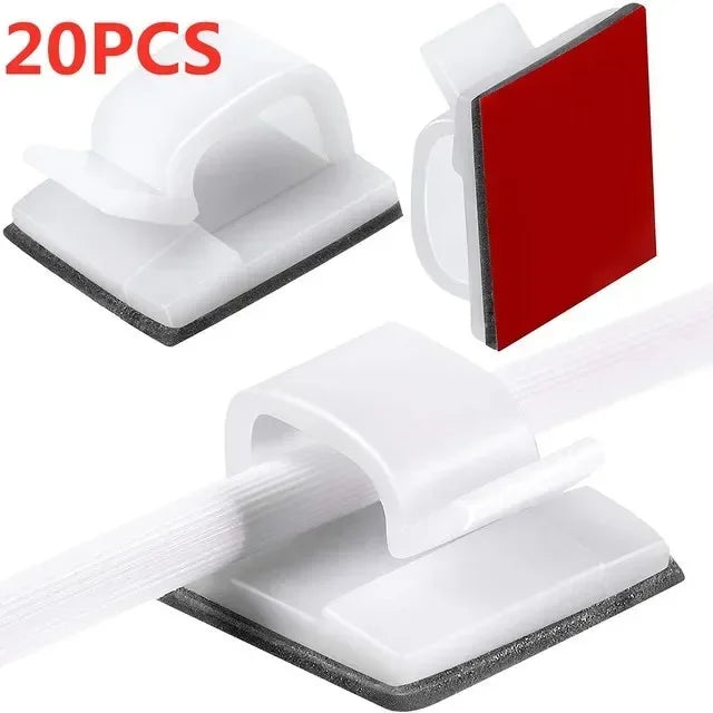 Self-Adhesive Cable Clips – Strong Cord Organizer for Home, Office & Car