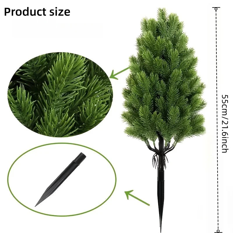 2-Pack 18" Artificial Mini Pine Trees – Realistic Indoor & Outdoor Christmas Decor