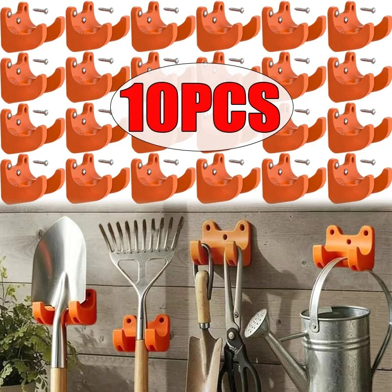 10-Piece Wall-Mounted Garden Tool Organizer