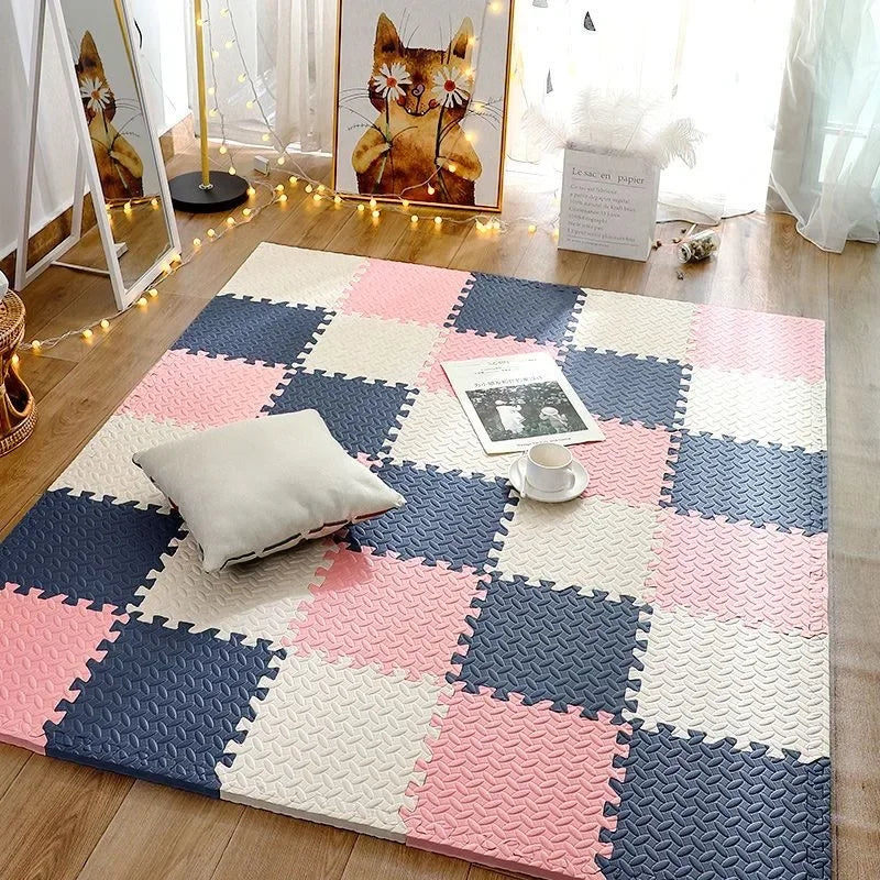 12-Piece Interlocking EVA Foam Baby Play Mat – Soft Puzzle Floor Tiles