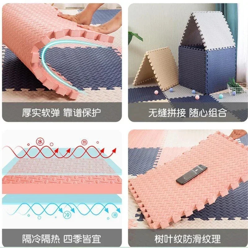 12-Piece Interlocking EVA Foam Baby Play Mat – Soft Puzzle Floor Tiles