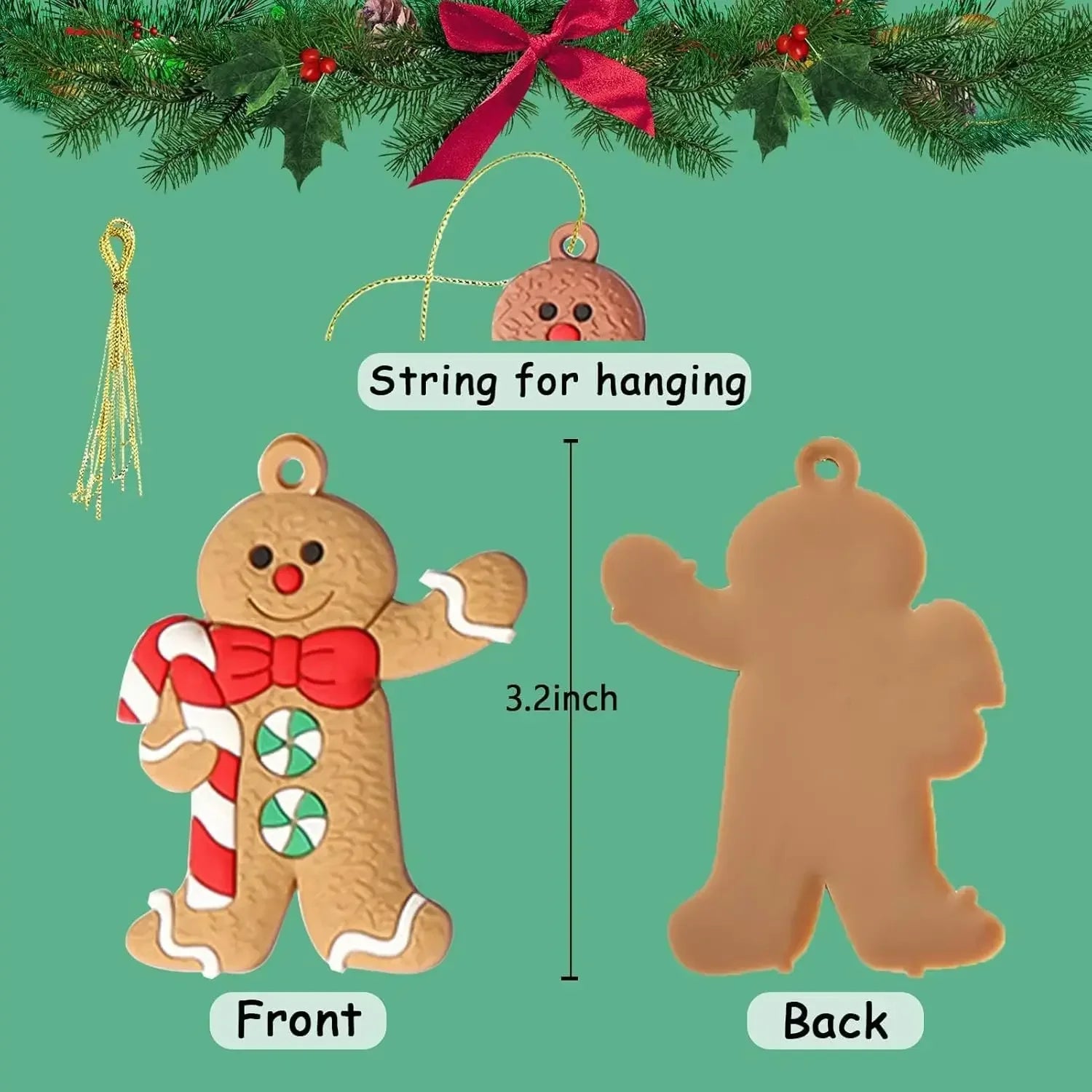 Assorted Gingerbread Christmas Tree Ornaments – Festive Hanging Decorations