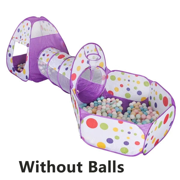Kids 3-in-1 Play Tent, Crawl Tunnel & Ball Pit – Balls Not Included