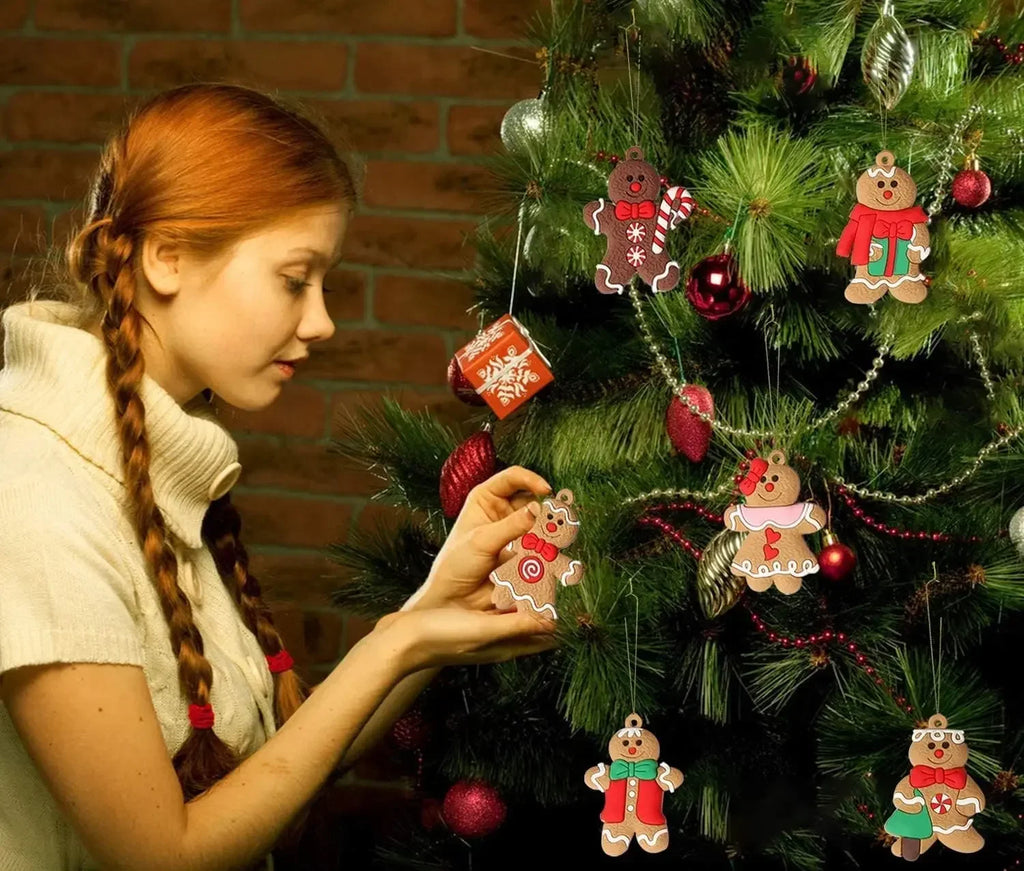 Assorted Gingerbread Christmas Tree Ornaments – Festive Hanging Decorations