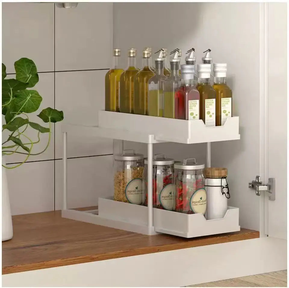 2-Tier Sliding Under-Sink Organizer