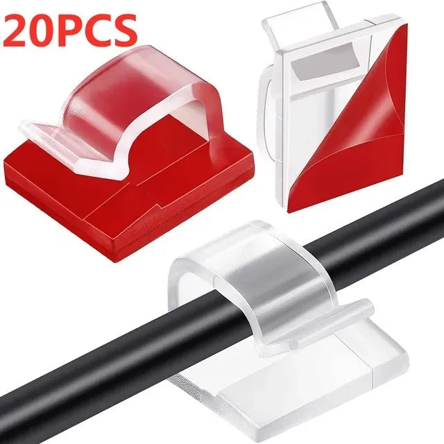 Self-Adhesive Cable Clips – Strong Cord Organizer for Home, Office & Car