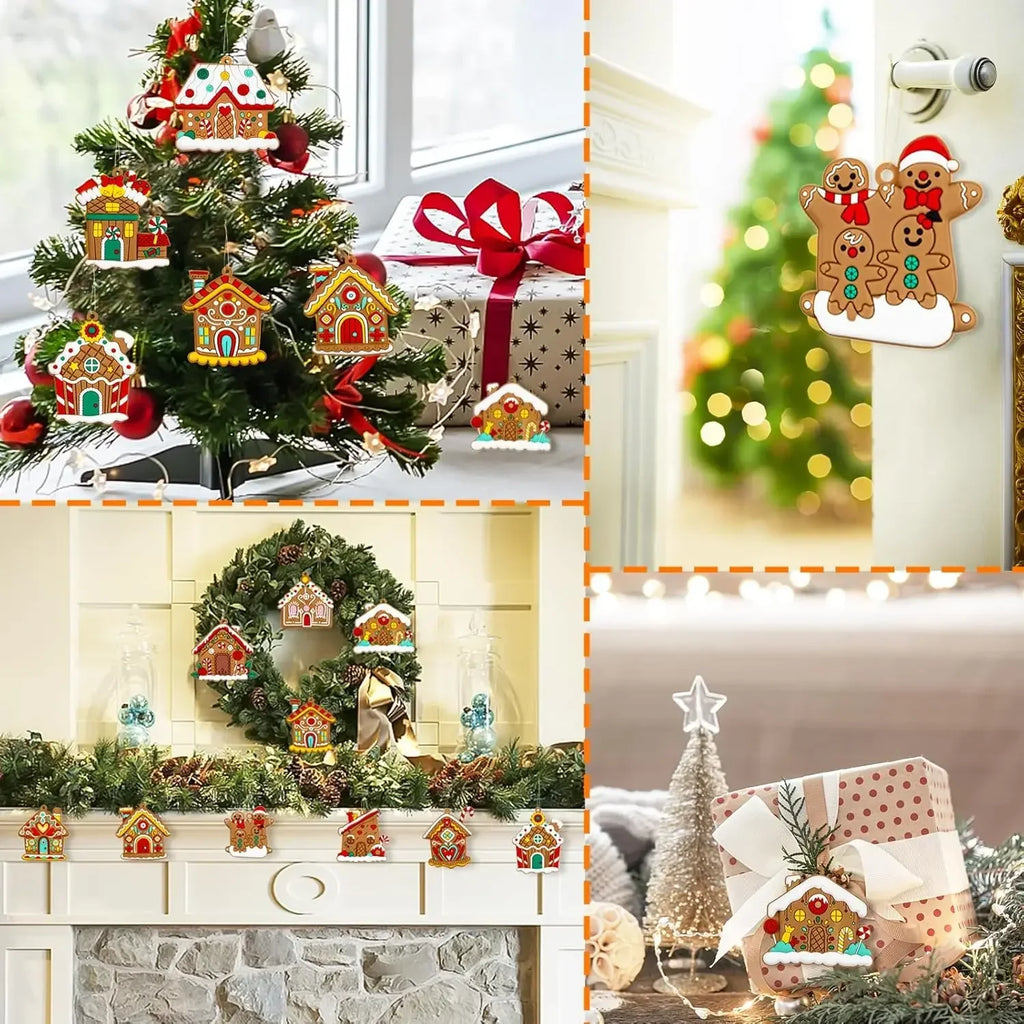 Assorted Gingerbread Christmas Tree Ornaments – Festive Hanging Decorations