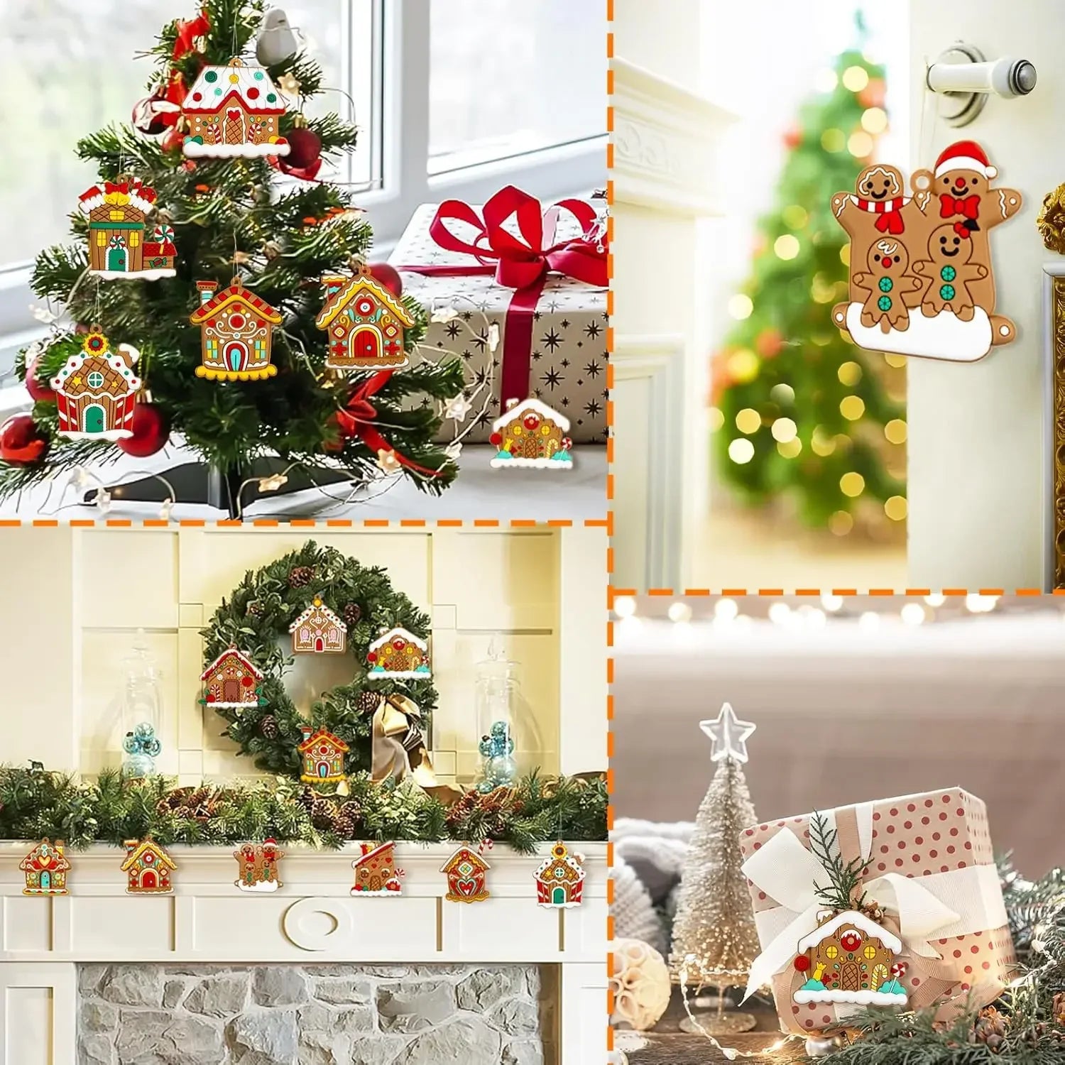 Assorted Gingerbread Christmas Tree Ornaments – Festive Hanging Decorations
