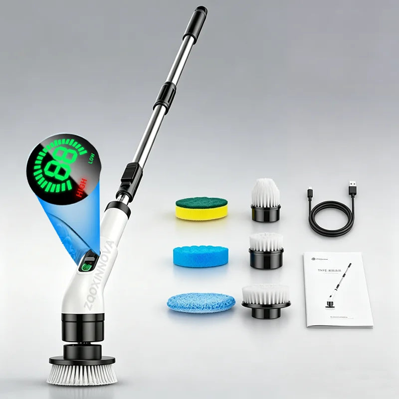 Cordless Electric Spin Scrubber – Multi-Surface Cleaning Brush