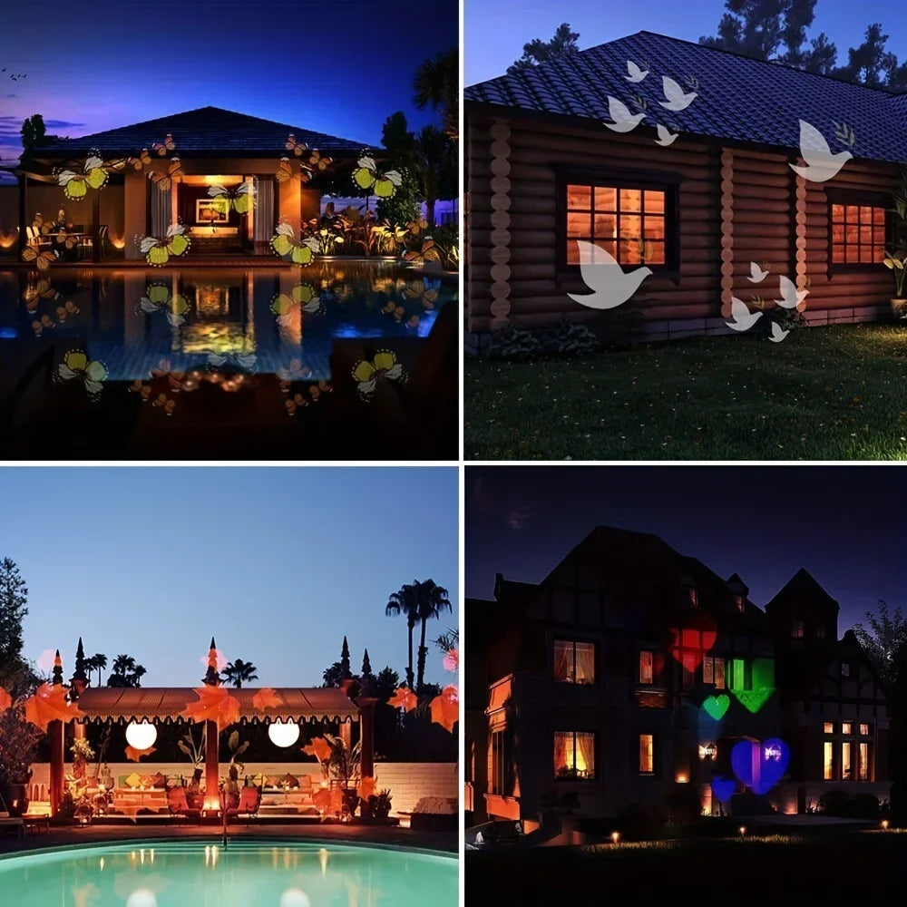 16-Pattern Rotating Christmas LED Projector Light – Indoor & Outdoor Holiday Decor