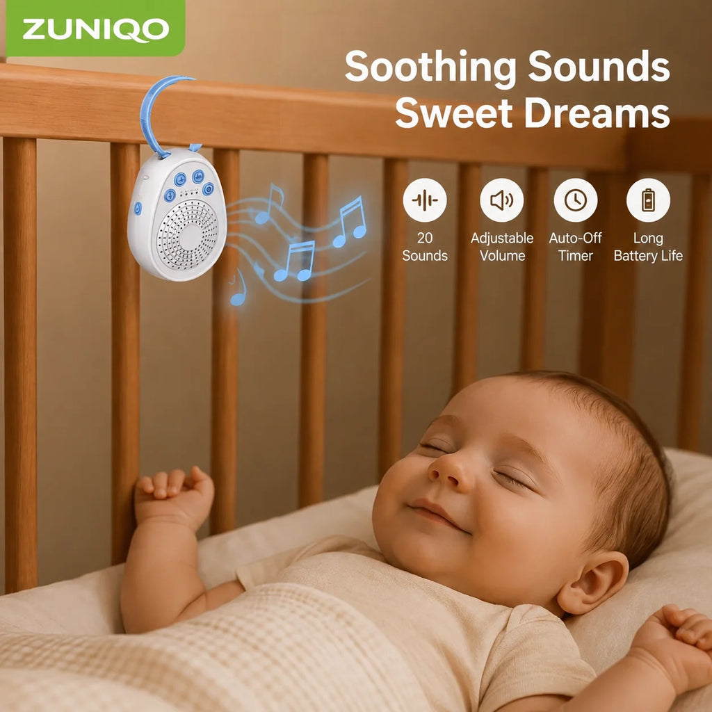 Portable Baby White Noise Machine – 20 Soothing Sounds for Sleep & Travel