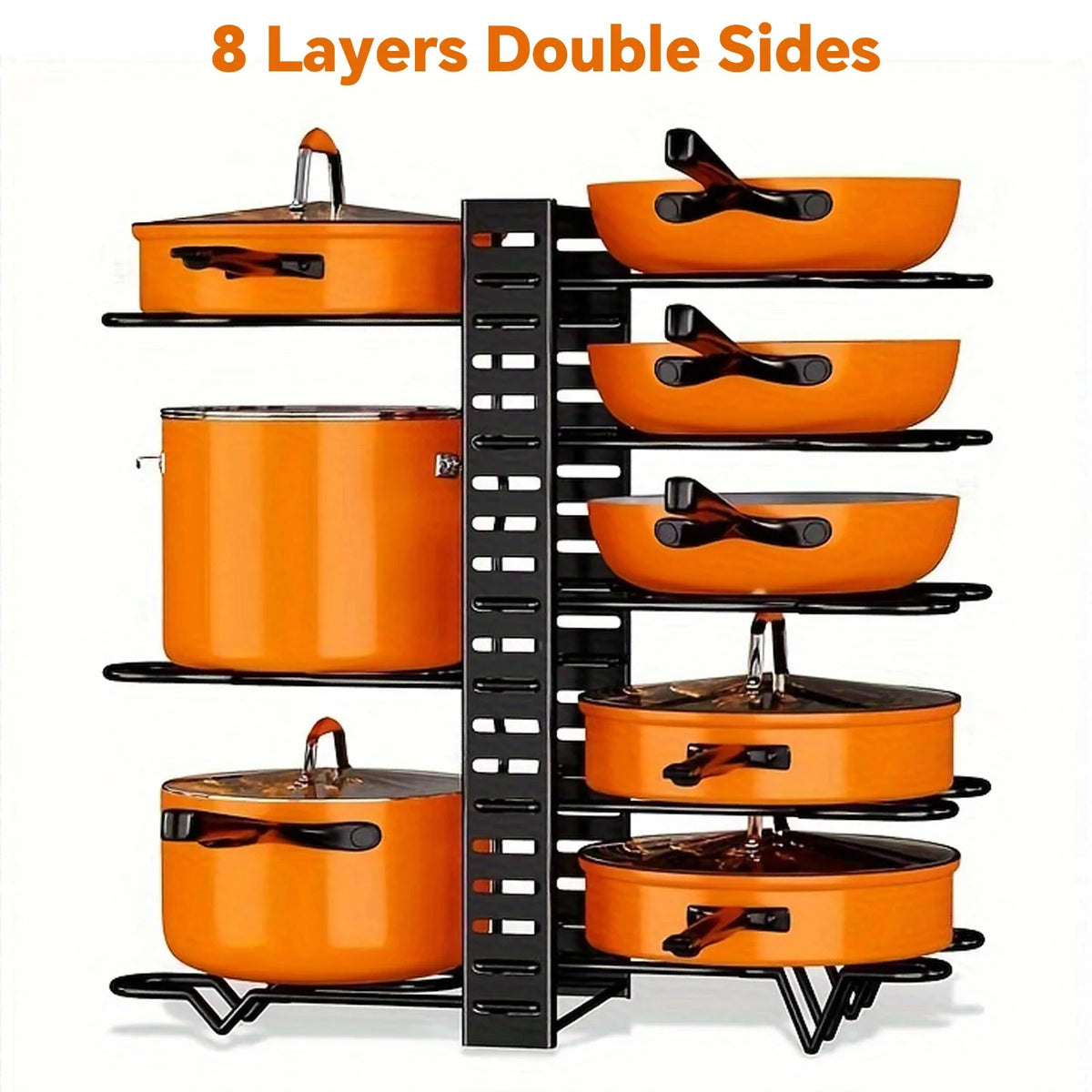 8-Tier Adjustable Pot & Pan Organizer Rack